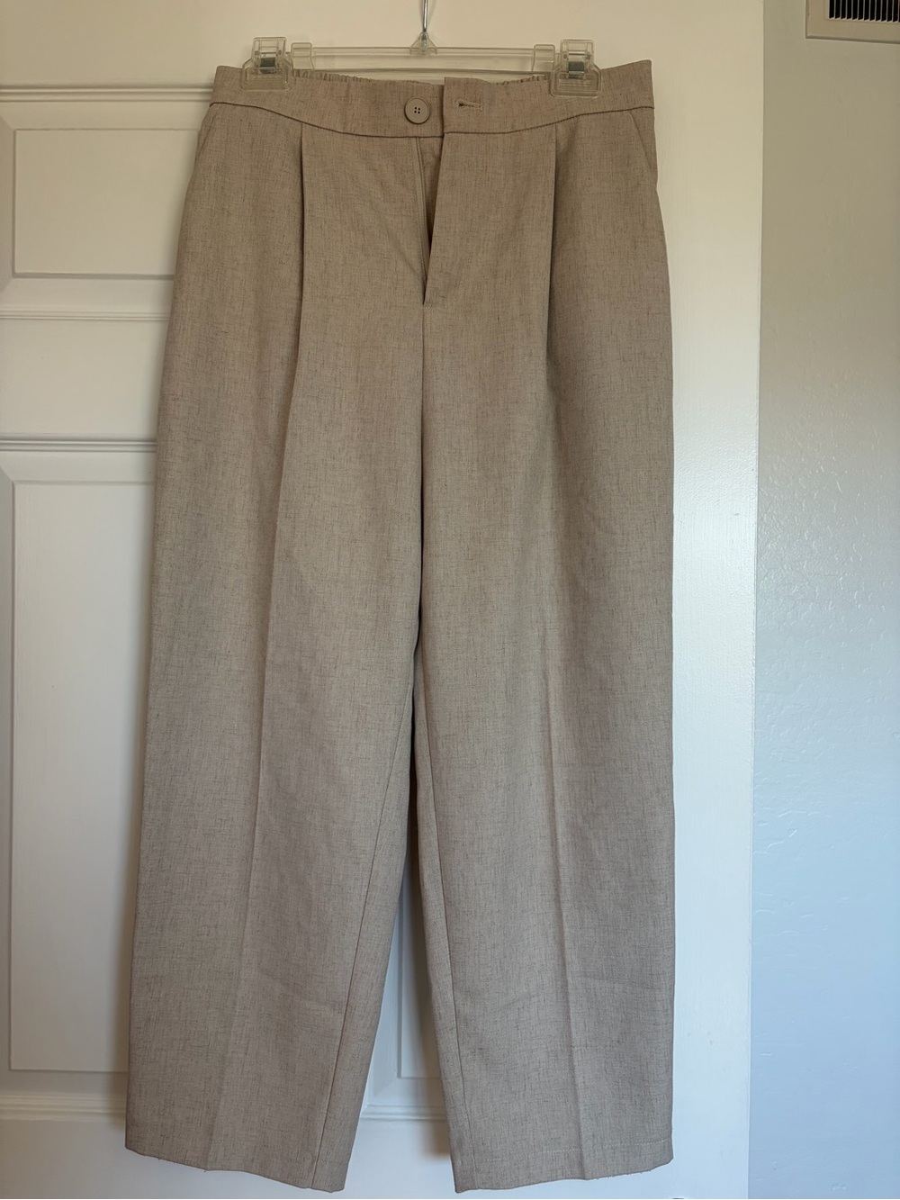 Classic Beige Tapered Trousers for Women